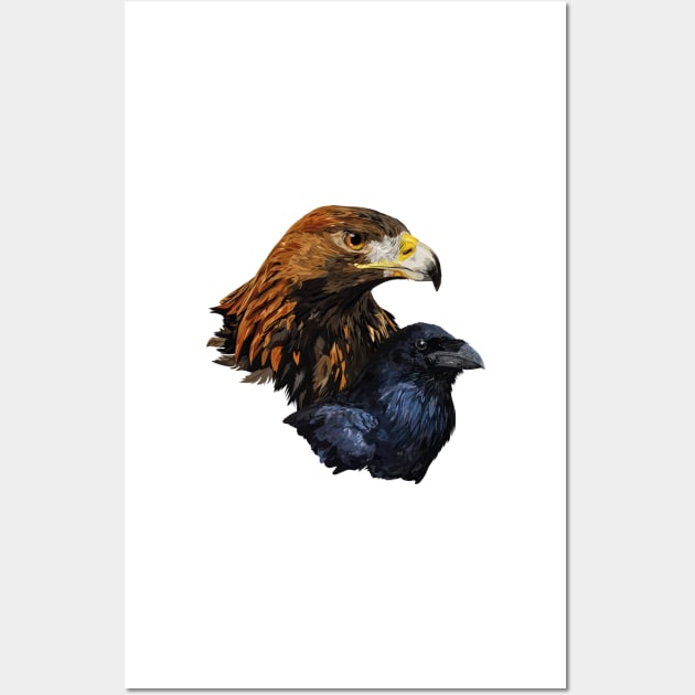 Raven and Eagle Wall Art by obscurite